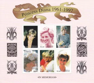 Antigua známky, Princezna Diana